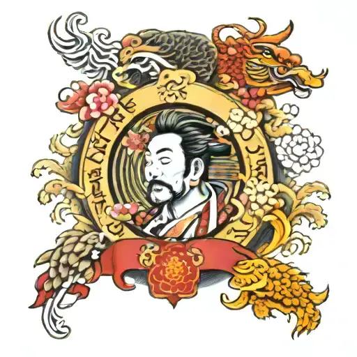 family, peace love and prosperity tattoo design idea