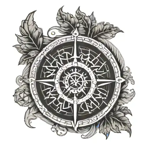 vegvisir viking compass tattoo design idea