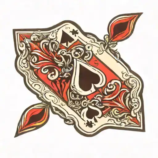 7 of spades 2 of diamonds cards tattoo design idea