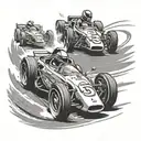 A dynamic scene of a late model race car speeding down the track, capturing the excitement of watching your son race tattoo design idea