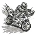 A dynamic scene of a late model race car speeding down the track, capturing the excitement of watching your son race tattoo design idea