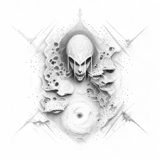 a depicture of always finding a way out of mess and to believe in god and oneself tattoo design idea