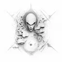 a depicture of always finding a way out of mess and to believe in god and oneself tattoo design idea