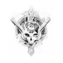 a depicture of always finding a way out of mess and to believe in god and oneself tattoo design idea