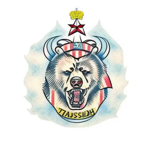 russian bear tattoo design idea