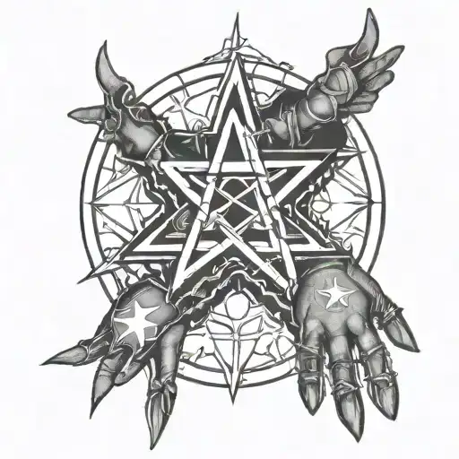 a pentagram with Alucard's gloves. tattoo design idea