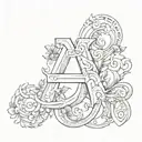 Letters A P M C tattoo design idea