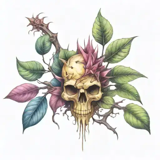 poisonous branches with spikes  tattoo design idea