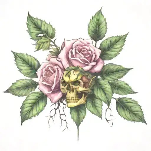 poison ivy with spikes and roses  tattoo design idea
