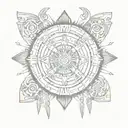 Ancient Mayan calendar with modern twist tattoo design idea