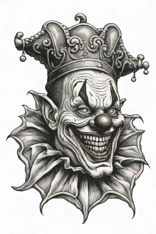 art the clown laughing tattoo design idea