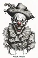 art the clown laughing tattoo design idea