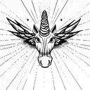Rainbow zebra unicorn with wings tattoo design idea