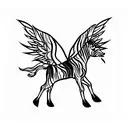 Rainbow zebra unicorn with wings tattoo design idea