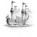 slave traid ships east india trading company pirates  tattoo design idea