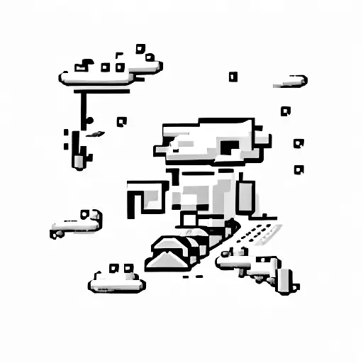race car 8 bit tattoo design idea