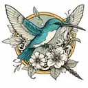 Hummingbird and Dragonfly tattoo design idea