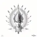 trishul with peacock feather  tattoo design idea