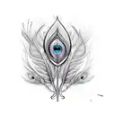 trishul with peacock feather  tattoo design idea