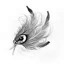 trishul with peacock feather  tattoo design idea