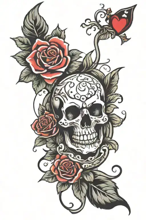 love and pain tattoo design idea