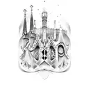 Barcelona gaudi tattoo design idea