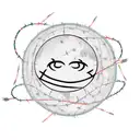 Smiley face surrounded by barbed wire and the text "Cautiously optimistic" tattoo design idea
