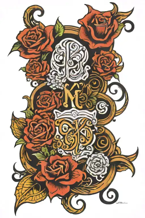 intials M & K tattoo design idea
