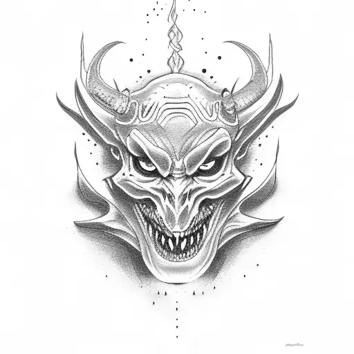 demon vs angel tattoo design idea