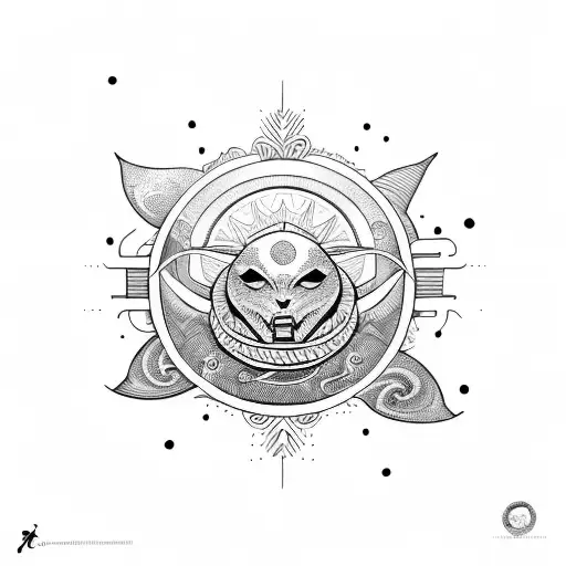 sol y luna tattoo design idea