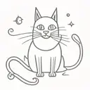 A sleek black cat with Capricorn horns and tail wrapped tattoo design idea