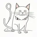 A sleek black cat with Capricorn horns and tail wrapped tattoo design idea