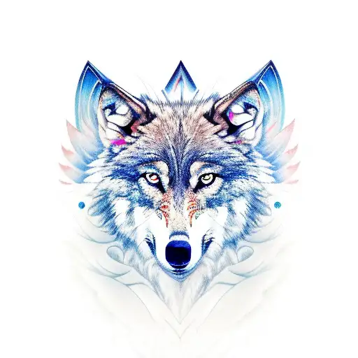 wolf with wings tattoo design idea