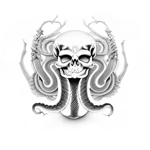 Snake Skeleton tattoo design idea