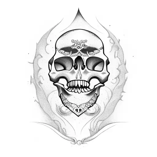 mexican skull skate surfer tattoo design idea