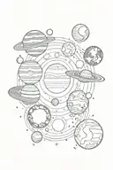 solar system planets tattoo design idea