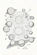 solar system planets tattoo design idea