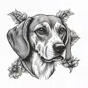 beagle dog tattoo design idea