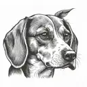 beagle dog tattoo design idea