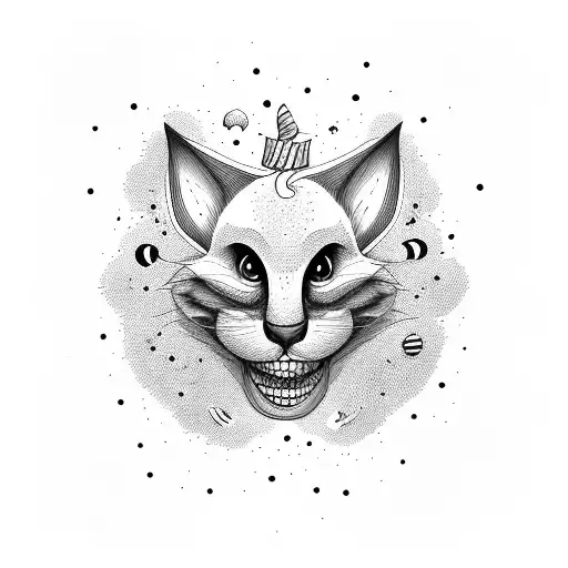 "We're all mad here" typographie écrite en forme de sourire méchant  tattoo design idea