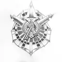 "Semper Fidelis" with a kneeling templar knight tattoo design idea