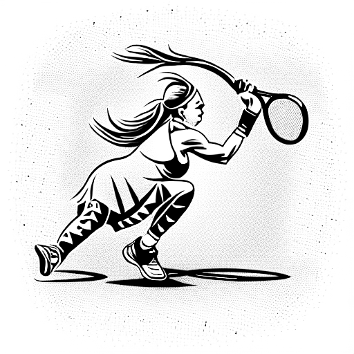 tennis fighter woman tattoo design idea