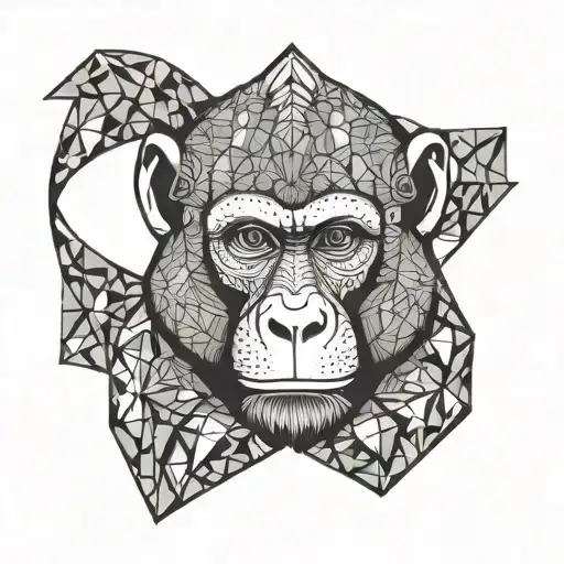 Monkey sitting down wearing banadana over face tattoo tattoo design idea