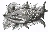 whale shark surrounded tattoo design idea
