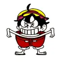 luffy cuphead tattoo design idea