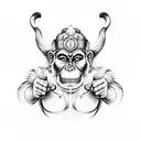 warrior hanuman tattoo design idea