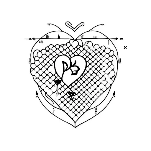 b with heart around it tattoo design idea