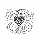 b with heart around it tattoo design idea