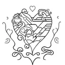 b with heart around it tattoo design idea