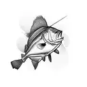 dos personas pescando tattoo design idea